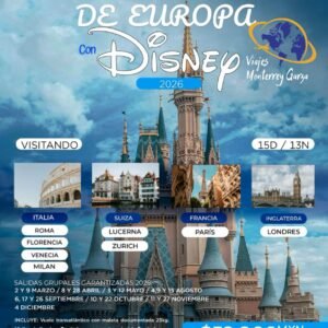 Encantos de Europa Con Disney 2026  15D / 13N