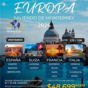 EUROPA EN INVIERNO 2026 SALIENDO DE MTY 17D 15N